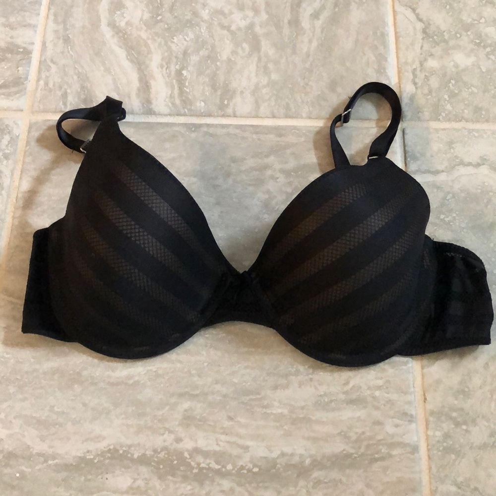 Black striped maiden form bra